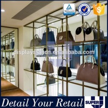 high quality leather goods ultra white glass display cabinet
