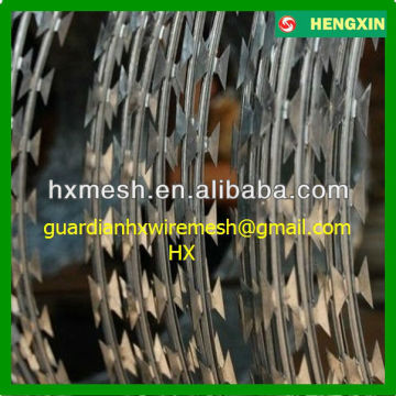 Razor Barbed Wire Mesh/Razor Wire/Concertina Razor Barbed Wire/Cross Type Razor Barbed Wire/Hot Dipped Galvanized Razor Barbe