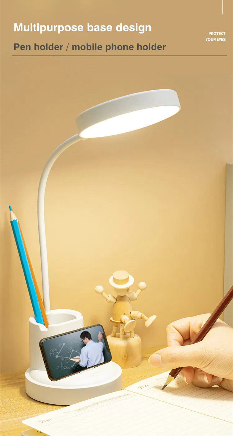 Stylish 360 Degree Nordic USB Table Lamp with Phone Holder