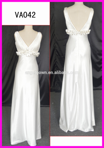 2015 fashion stype empire sheath wedding dress strap wedding dress of V-back