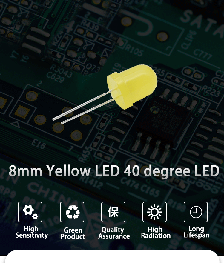 8mm yellow LED