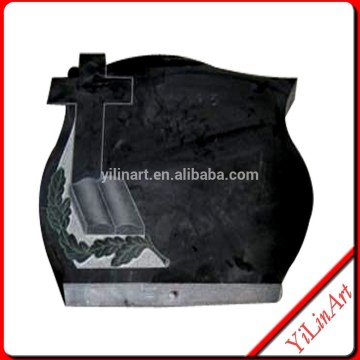 Black Decorative Marble Stone Cheap Headstones With The Cross