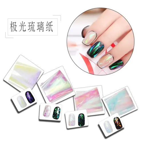 Nail Art Transfer Foils Free Adhesive Nail Tips Decorations Accessories