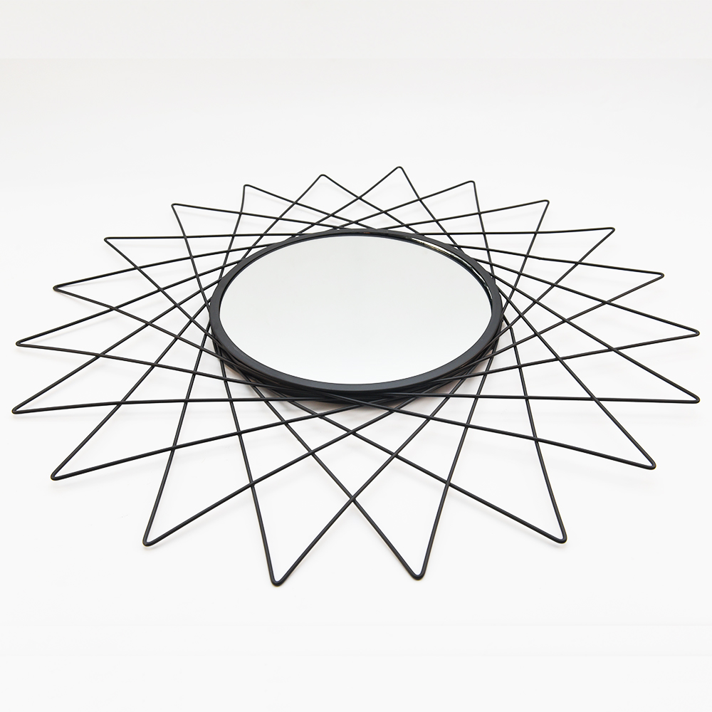 Linea di arte moderna specchio da parete in metallo nero