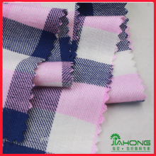 Soft feeling check 100% viscose twill fabric
