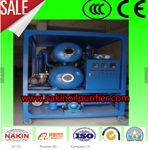 NAKIN ZYD double stages vacuum insulating oil purifier/transformer oil filter/oil filtration