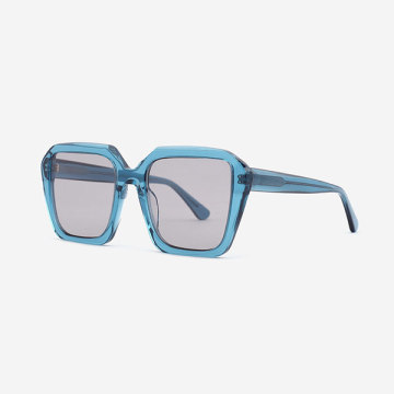 Retro Square and polygon acetate female sunglasses