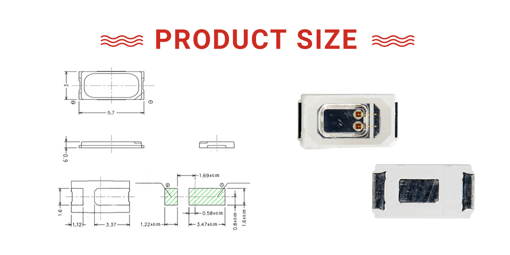 size of 660nm SMD LED Chips 5730 SMD LED