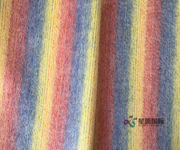 100% Wool Striped Woven Fabric