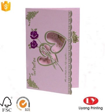 Luxury paper wedding invitation gift card printing