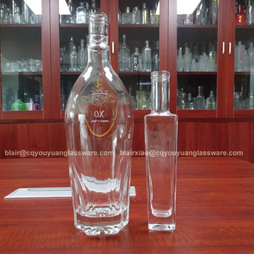 Unique 700ML Clear Glass Brandy XO Bottle VSOP Brandy Bottles