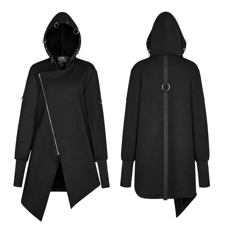 OPY-274 PUNK RAVE cotton hoodie coat jacket punk rave long wool coat for women