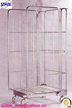 zinc galvanised 3-sides logistic trolley