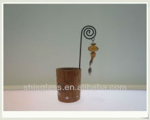 glass candl holder with iron frame
