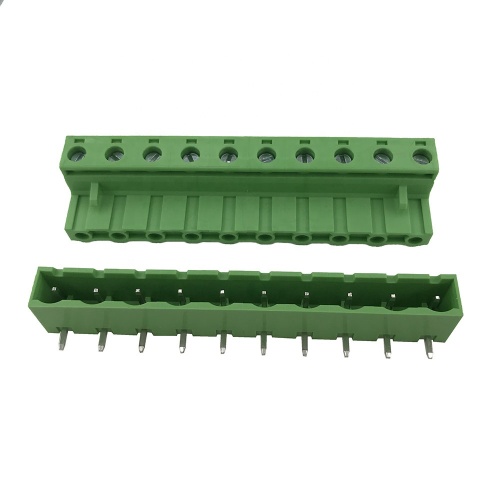 15A brass PA66 10 ways pluggable terminal block