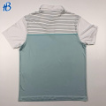 custom design white cyan stripe polo shirts