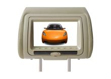 Beige 7 Inch High Resolution Dual Speakers Pal, Ntsc Headrest Car Dvd Players With Zipper Cover