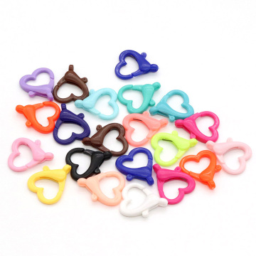 Colorful Heart Shape Plastic Lobster Claw Clasp Hook