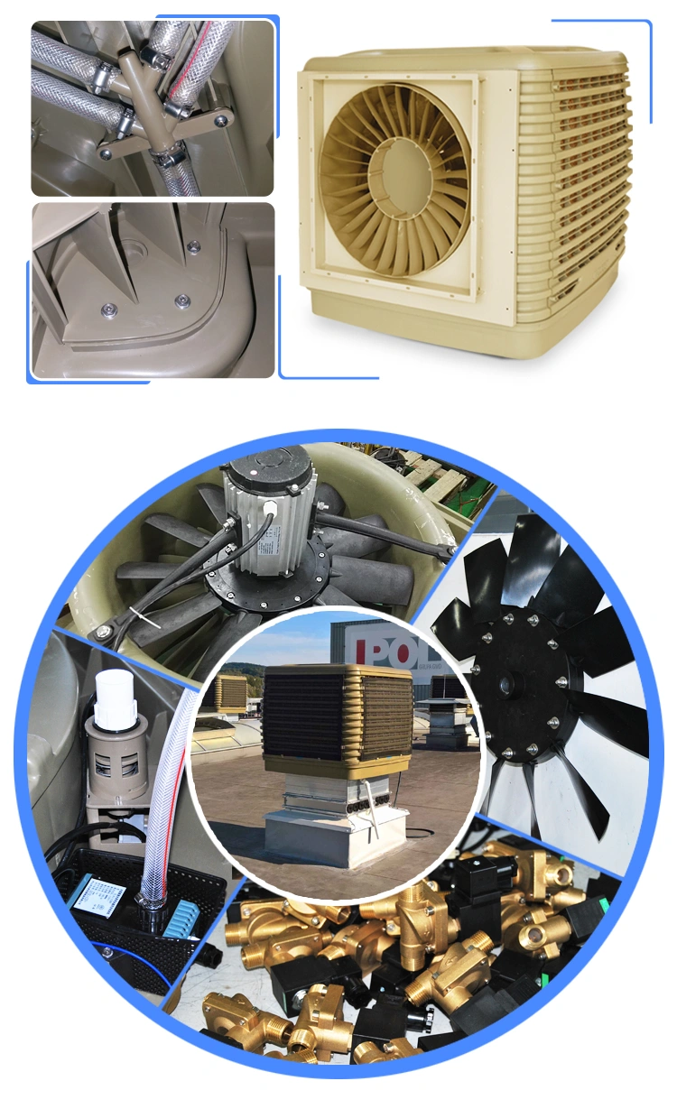 30000CMH Airflow PP Plastic Industrial Air Cooler for Factory