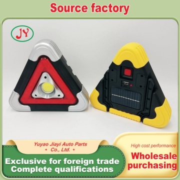 Bright Solar Charging Warning Triangle Light