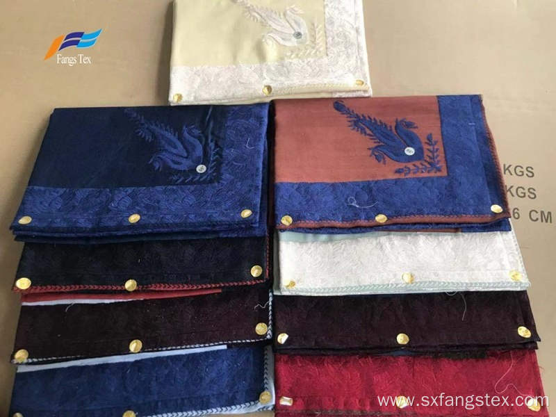 Custom Embroidery Wool Polyester Man's Square Scarf Fabric