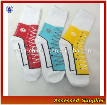 Funny Novelty Sock Gifts Sock/ Cute Sneaker Novelty Shoe Design Socks/ BASEBALL BOOTS Sneakers Converse Socks