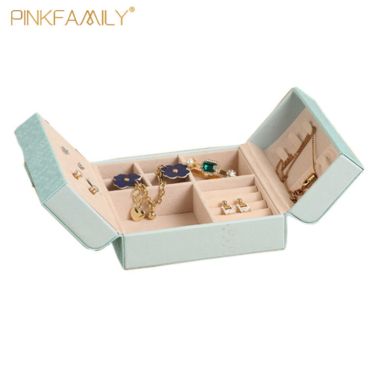 Small Portable Leather Travel Jewelry Case Butterfly