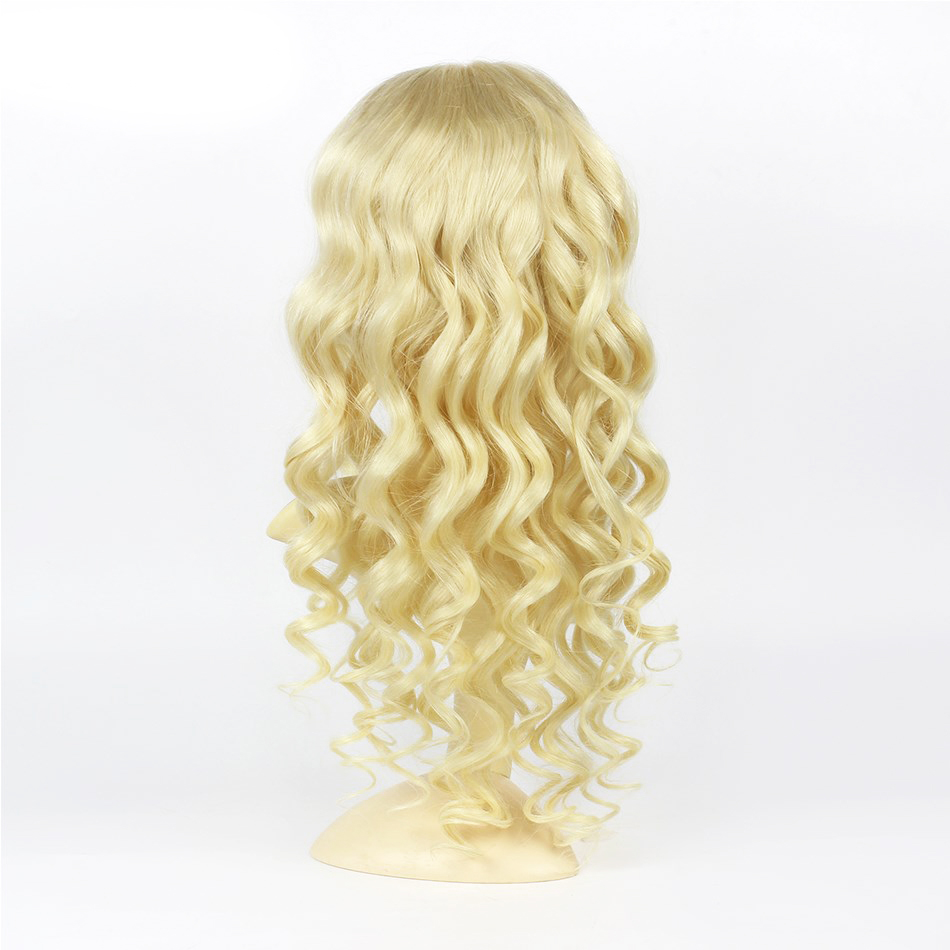 Human Hair Blonde Loose Wave Wig  Human Hair Blonde Loose Wave Wig 10a 613 Deep Curly Frontal Lace Blonde 13x4 Wig