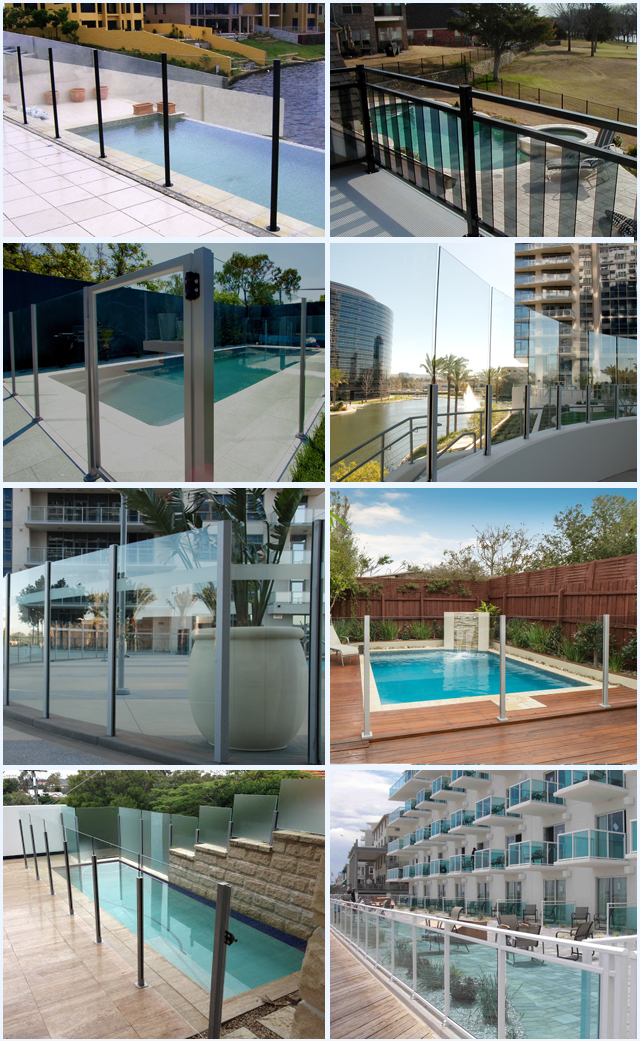 Balcony application aluminium glass fence