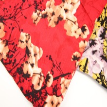 viscose rayon reactive print with slub affection