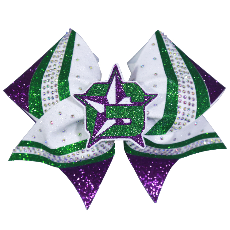 Benotzerdefinéiert Logo Gemëscht Faarwen Cheer Style Bows