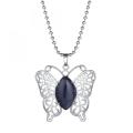 Vintage Pierres Précieuses En Alliage D&#39;argent Papillon Pendentif Collier pour Femmes Pierres Précieuses Quartz Guérison Cristal Filles Rencontres Bijoux