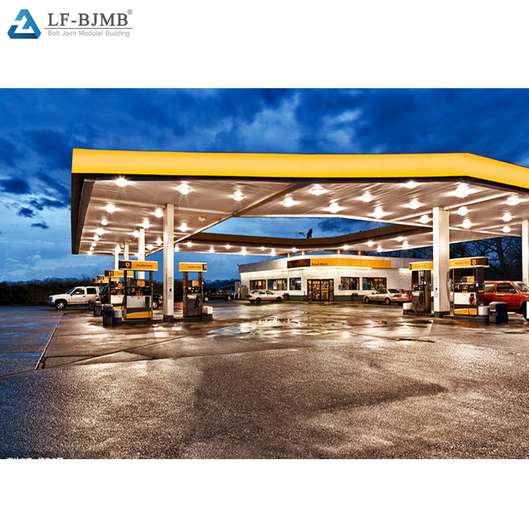 Prefab space frame structures petrol station canopy