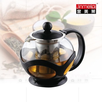 round glass teapot ,beautiful glass tea maker,glass teapot with strainer