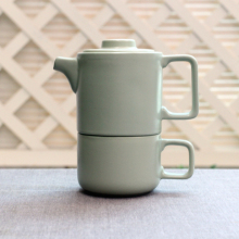 Nordic Simple Green Ceramic Tea Set for One Person