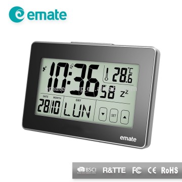 2016 LCD touch screen clock/ touch screen indoor and outdoor temperature thermometer