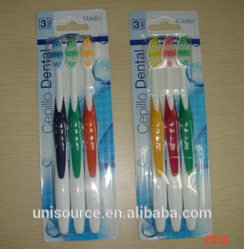 Family blister card pack adult toothbrush