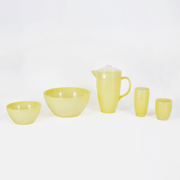 Yellow Modern Dishware Set for Party with Cup Set