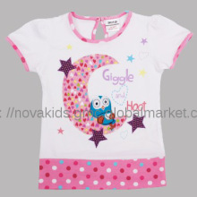 Pretty giggle and hoot embroiderd clothes children girls clothing
