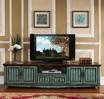 Alibaba Old Style Vintage Long Seafoam Green TV Stand