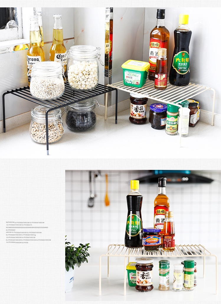 Çift Katlı Geri Çekilebilir Demir Mutfak Rafları Double Tiers Retractable Iron Kitchen Shelves