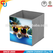lovely pet printing foldable toy fabric storage cube