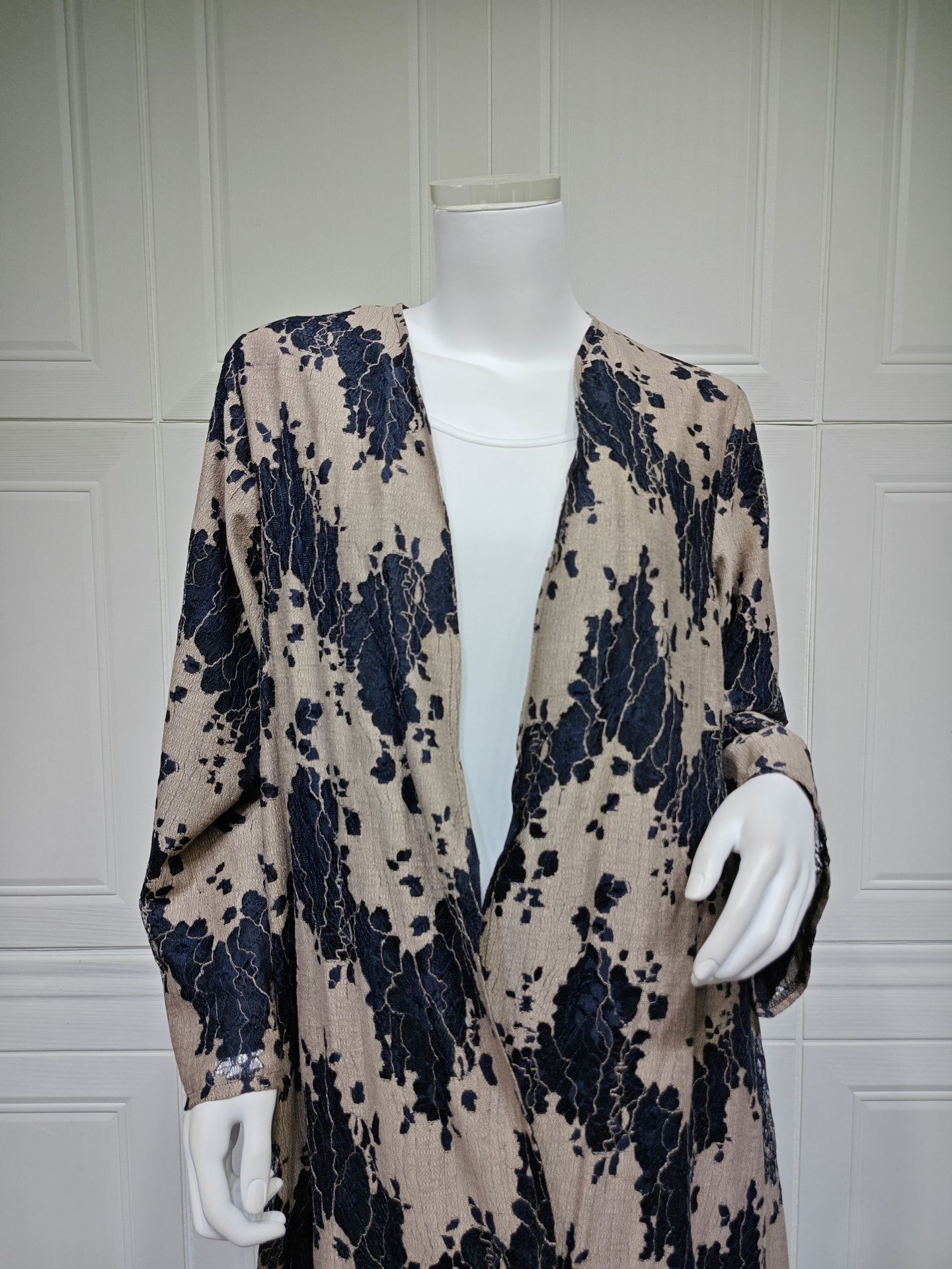 ژاکت کش باف پشمی توری Abaya MQ300 (6) Lace Abaya Cardigan MQ300 (6)