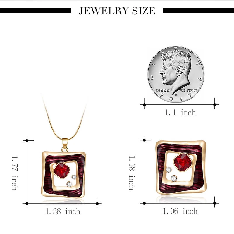 Unqiue Design Red Gemstone Zircon Jewelry Set