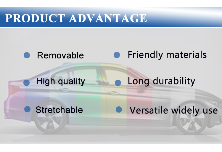 Low price Bubble free removable Iridescence Laser chrome vinyl film for car paint protection