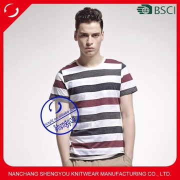 Custom wholesale mens striped t-shirt