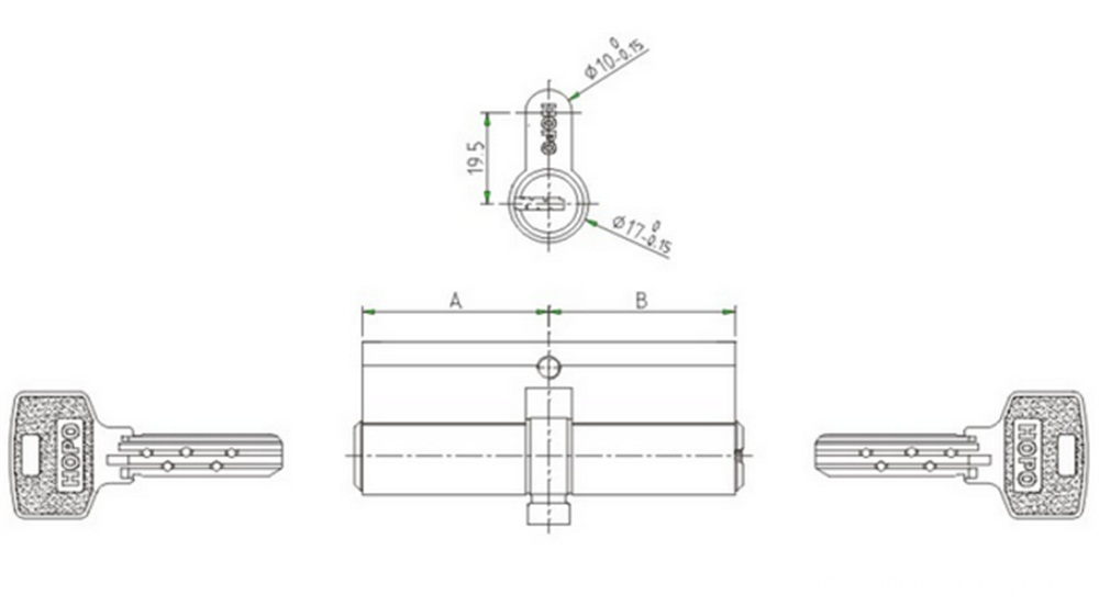 Easy to Install High Security Double Side Door Handle Lock, Top Security Euro Profile Brass Cylinder Lock,High Quality Cylinder Drawing