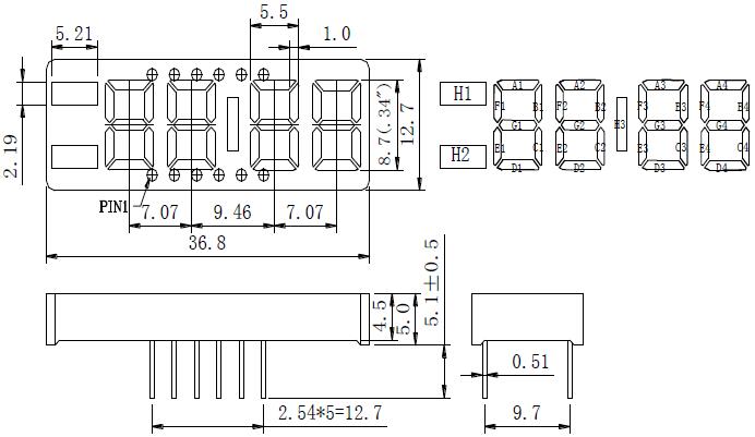 common cathode custom 7 segment 4 digit white led clock display for digital clocks