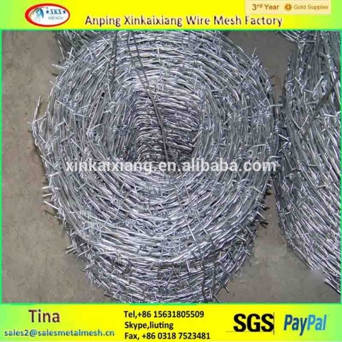 12 gauge galvanized barbed wire/12 gauge barbed wire/bwg 12 galvanized barbed wire