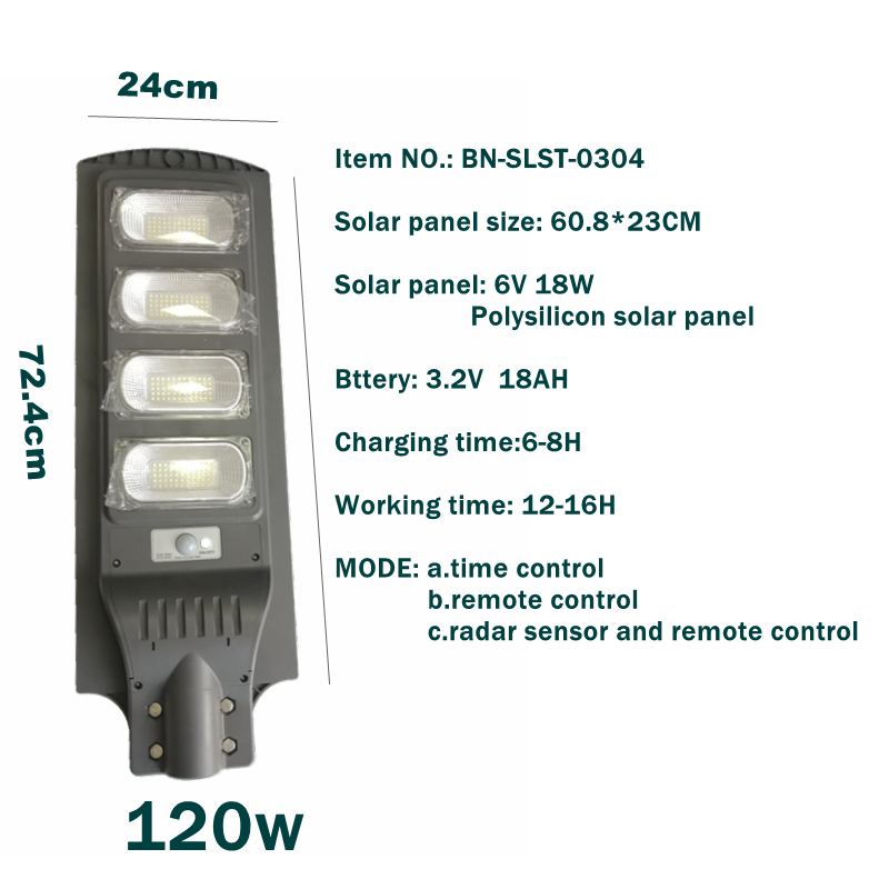 Energy-saving solar street light 120W